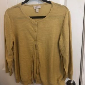 Loft yellow button cardigan, size XL